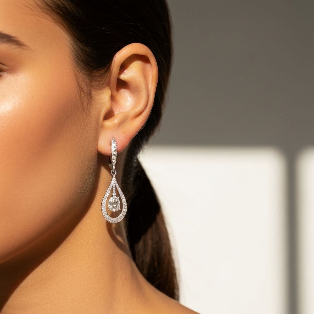 Diamond drop earring